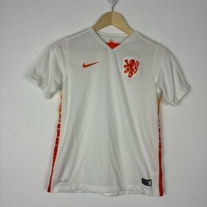 Nike Netherlands White and Orange Soccer Jersey size youth large